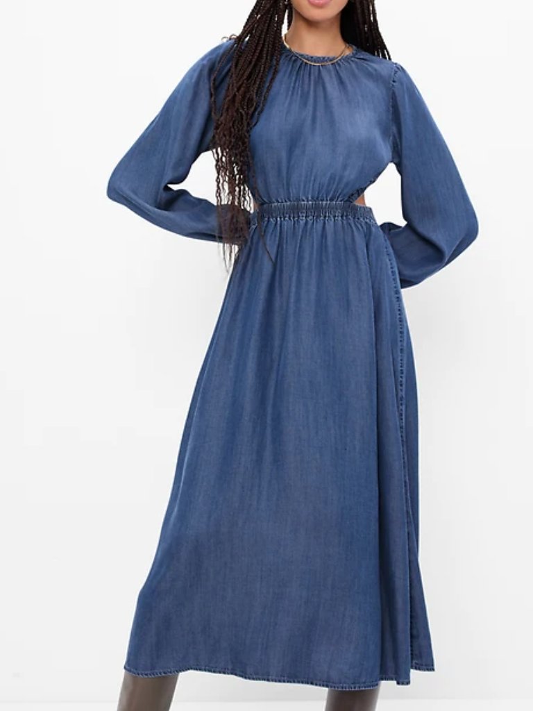 Gap Denim Cutout Midi Dress
